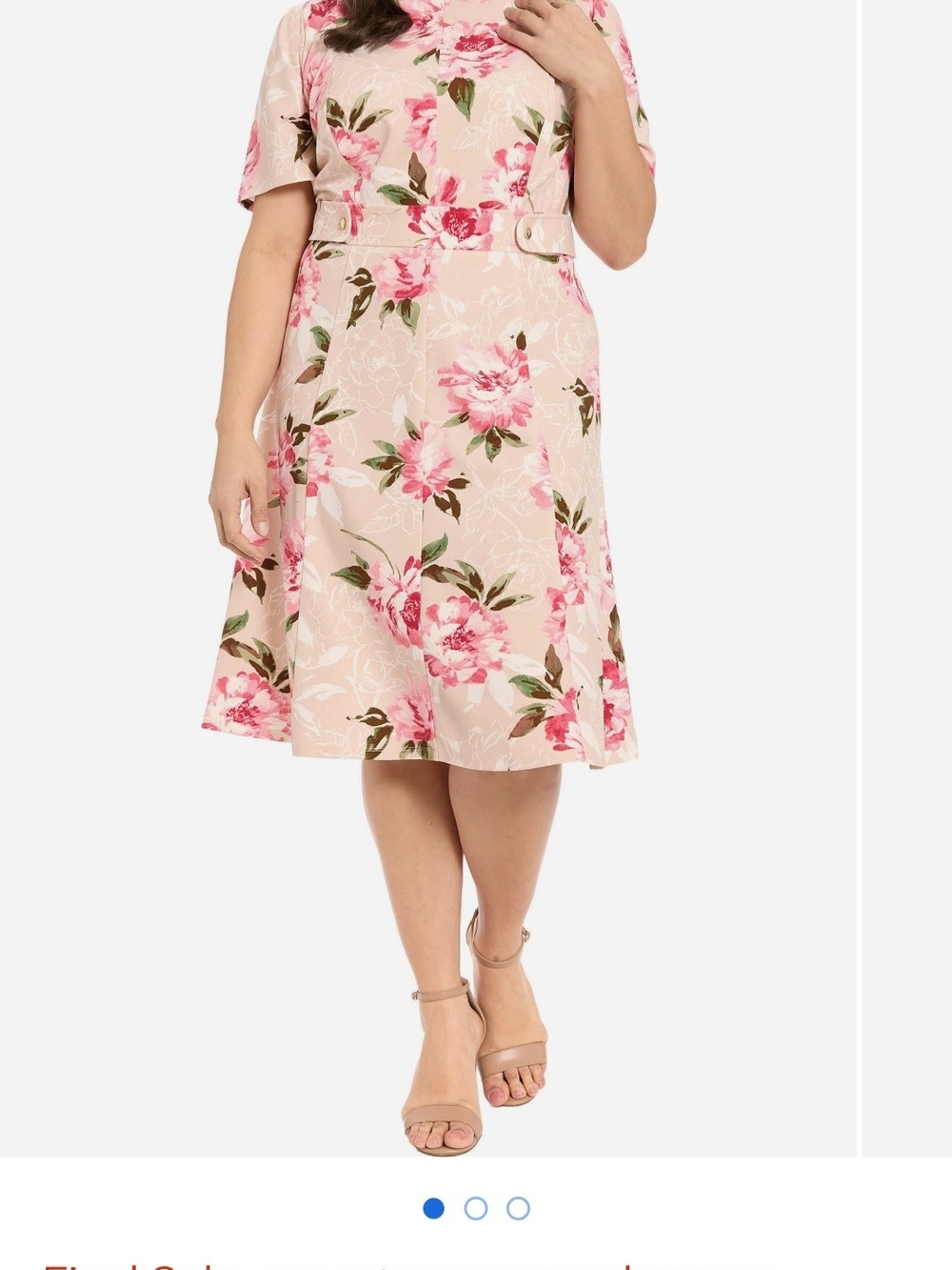 London Times Floral A-Line Midi Skirt in Blush Pink